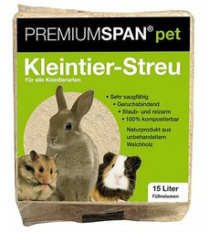 Hoblinová podestýlka PREMIUMSPAN® pet - Kleintier-Streu 15l