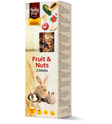 Ovocná tyčka pro hlodavce  s ovocem a ořechy Sticks - Fruit&Nuts 2ks